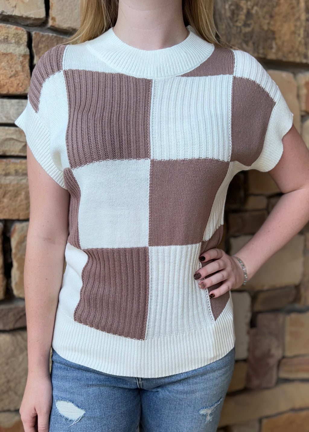 The Mocha Check Knit