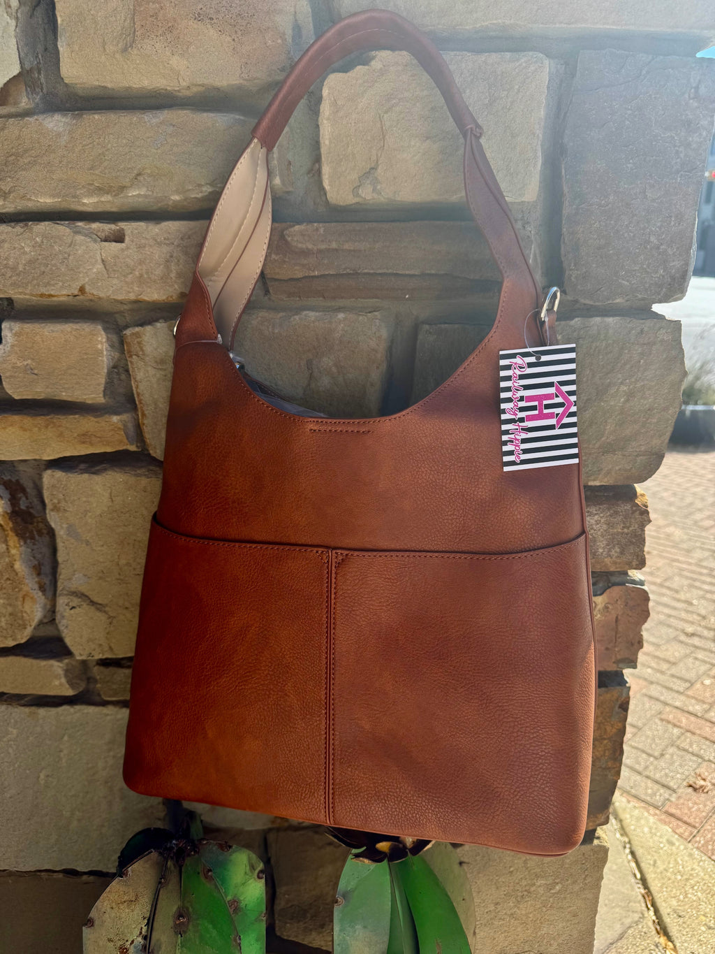 Everyday Cognac Tote – Stylish Brown Faux Leather Bag