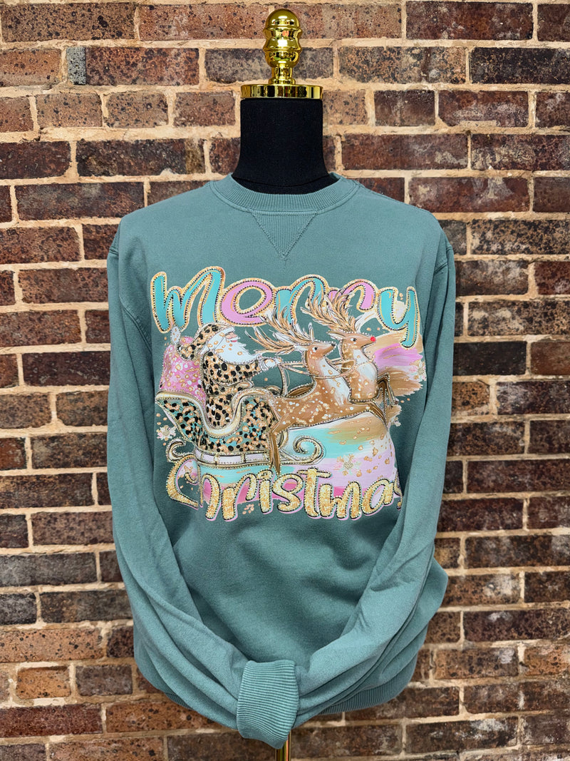Merry Christmas Sleigh Crewneck