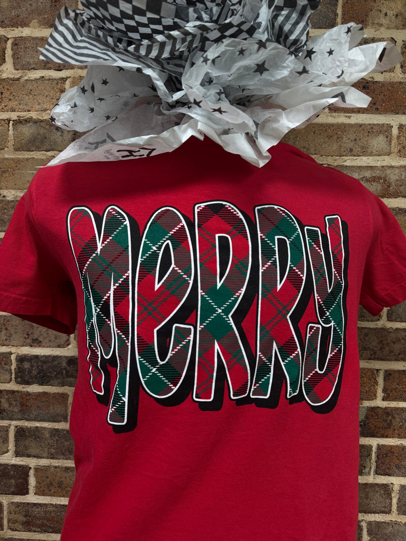 Plaid Merry Tee