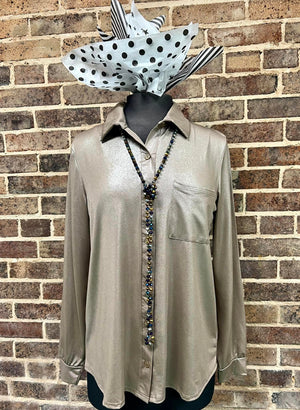 Shimmer Button Down
