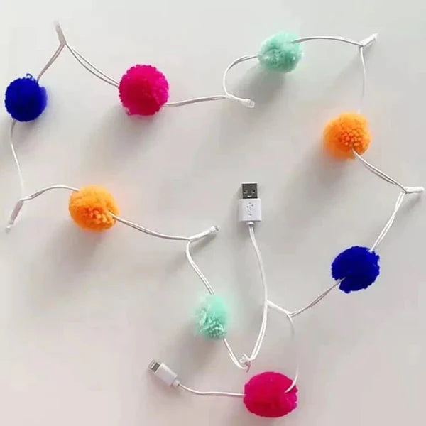 PomPom iPhone charger with lights
