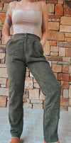 The High Rise Corduroy Pants in Olive