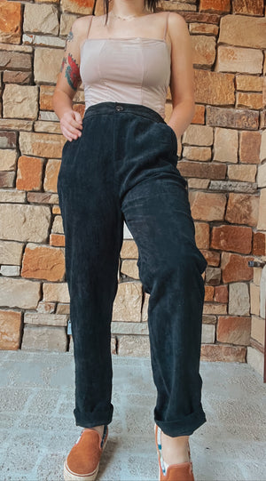The High Rise Corduroy Pants in Black