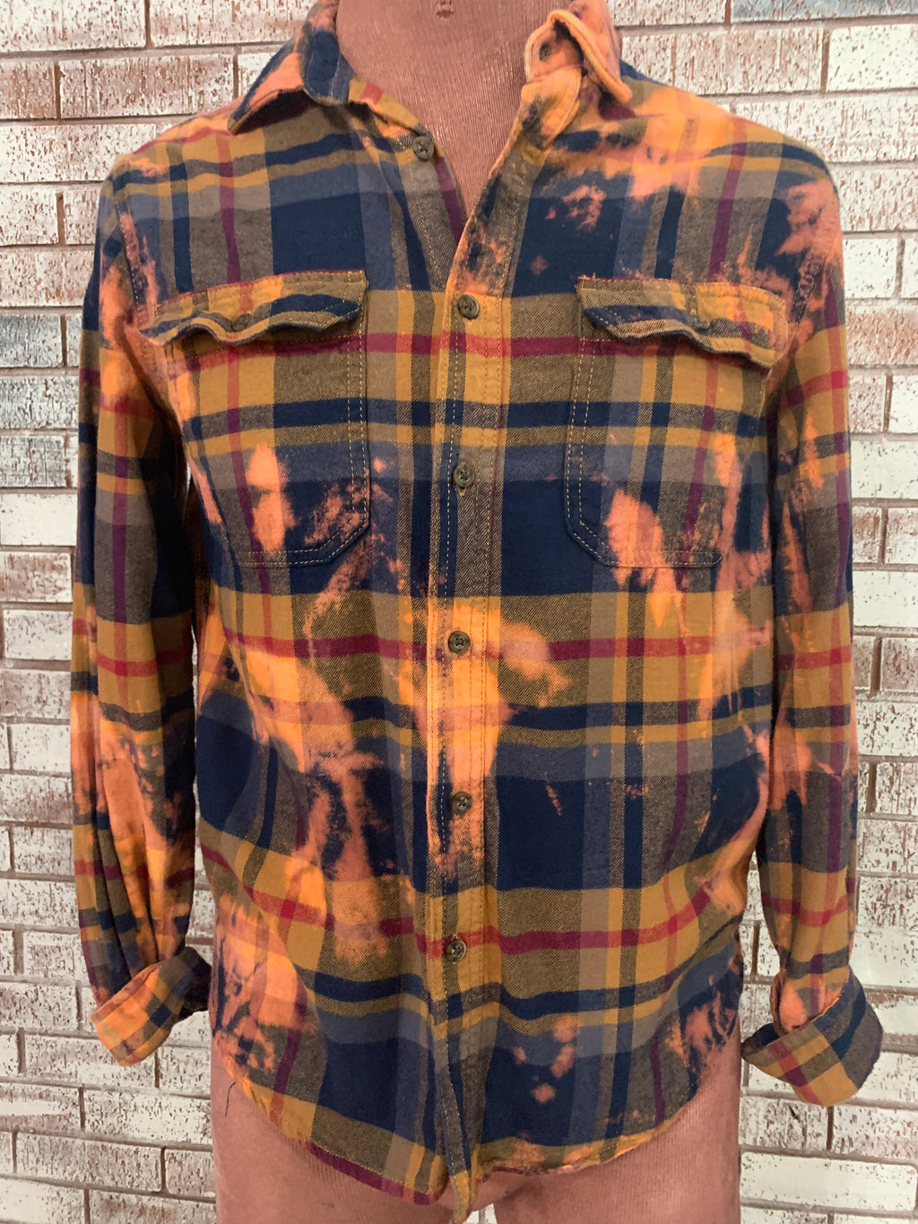 Navy Bleached Flannel